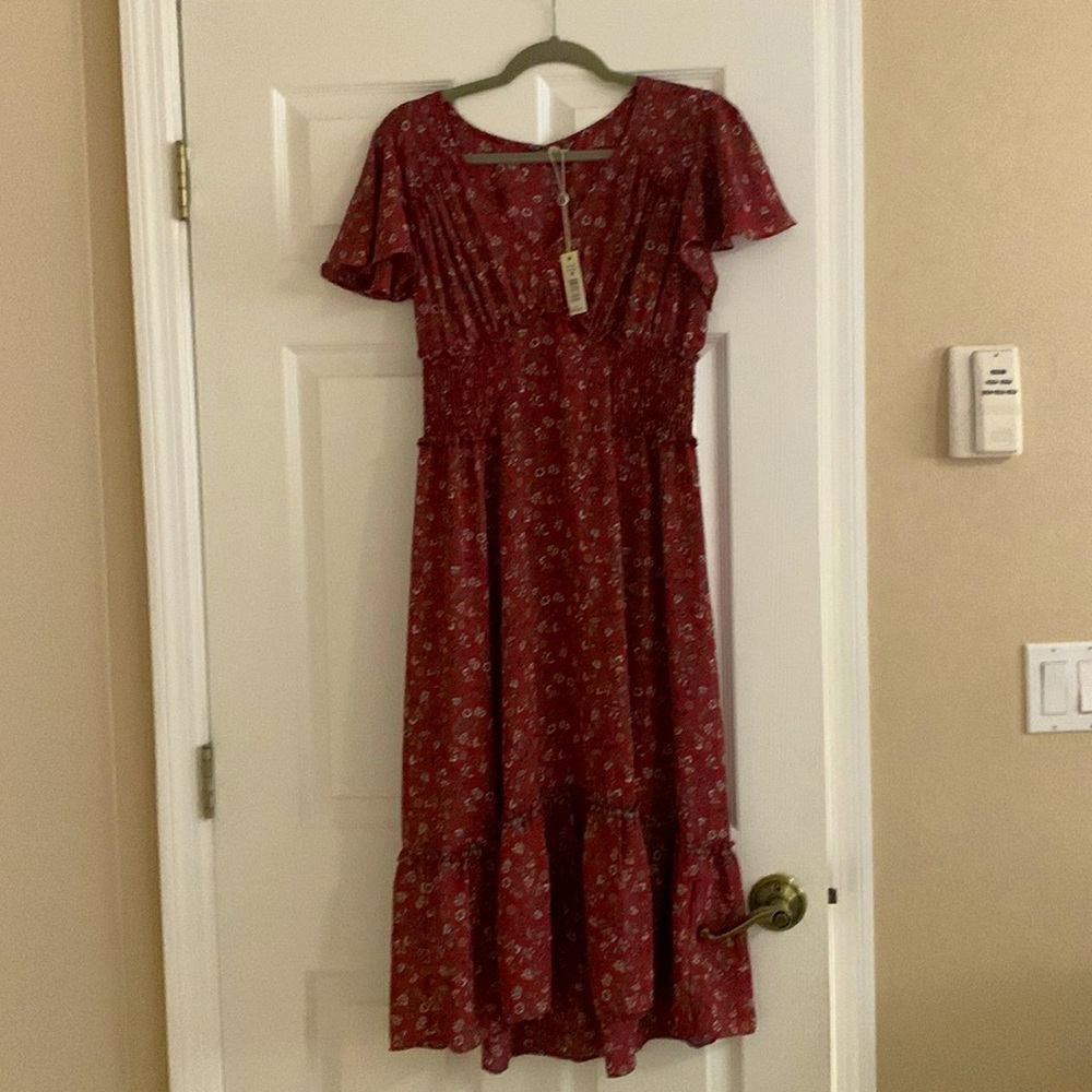 Floral red dress